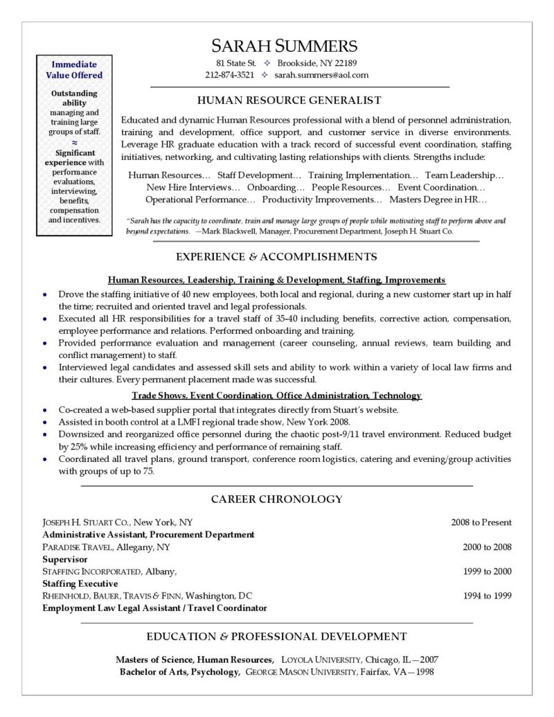 headline and summary for resume changing careers